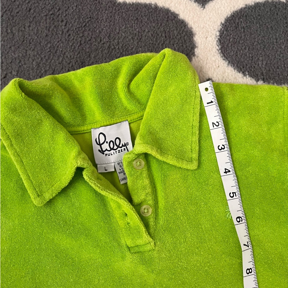 LILLY PULITZER brat lime green terry cloth polo - Picture 5 of 6